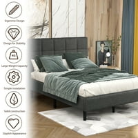 Tapacirani dijamantski prošiveni platformski krevet,podloga za dušek,podrška za drvene letvice, nije potrebna
