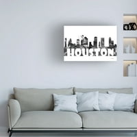Marlene Watson 'Houston Texas Skyline BG 2' Canvas Art