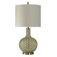 Middleberry stolna lampa - prozirno staklo i zlatna završna obrada - Bijela tvrda tkanina