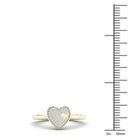 1 10ct TDW dijamant 10k prsten za srce od žutog zlata