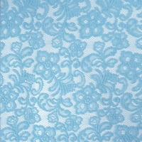 Rim Textiles poliester Chenille čipkasta tkanina sa dizajnom cvijeta - Baby Blue