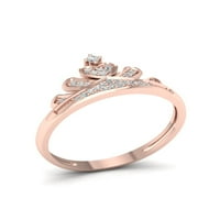 1 10ct TDW dijamant 10k prsten od ružičastog zlata za nju