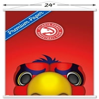 Atlanta Hawks-S. Preston maskota zidni Poster Harry The Hawk sa magnetnim okvirom, 22.375 34