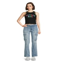 Madden NYC Juniors Cropped Logo Tank Top
