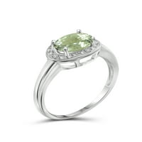 JewelersClub Zeleni Ametist Prsten Birthstone Nakit-1. Karatni Zeleni Ametist 0. Srebrni prsten nakit sa bijelim dijamantskim naglaskom-prstenovi od dragog kamenja sa hipoalergenom 0. Srebra