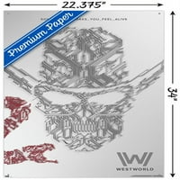 Westworld - bijeli zidni poster sa push igle, 22.375 34