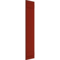 Ekena Millwork 3 4 W 60 H True Fit PVC ploča spojena ploča-N-letve rolete, Vatro Crvena