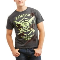 Muški sivi zombi odgovor tima Grafički Halloween majica Veliki