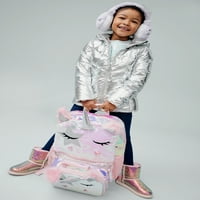 Wonder Nation Girls 17 ruksak za Laptop sa torbom za ručak 2-dijelni Set, ružičasta višebojna unicorn Queen