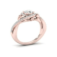 3 4ct TDW dijamant 14k prsten za obećanje ružičastog zlata