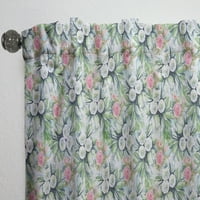 Designart 'Flowers With Green Leaves IV' Floral Curtain Panel