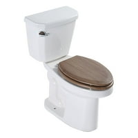 Hommoo okrugla drvena wc daska za standardne toalete, tamni hrast