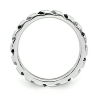 Crno-bijeli dijamantski srebrni prsten