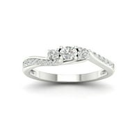 1 2ct TDW dijamant 10kbijelo zlato prsten za godišnjicu od tri kamena