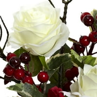 Gotovo Prirodni Sretan Božić Ruža Hortenzija Umjetni Cvijet Aranžman, Crvena