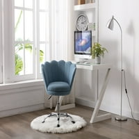 Liventritor Moderna posteljina okretna školjka Kućna kancelarija stolica, podesiva visina 360 ° okretna za