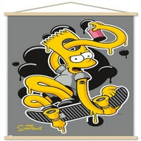 Simpsons - Bart Warped klipani zidni poster sa drvenim magnetskim okvirom, 22.375 34
