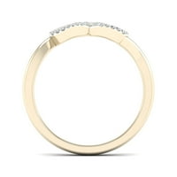 1 20ct TDW dijamant 10k prsten sa dvostrukim srcem od žutog zlata