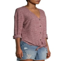 No Bounties Juniors ' Button Front Shirttail Top