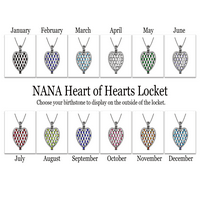 Nana heart of Heart Birthstone medaljon majka ženski privjesak za odrasle, platinasta ploča-Avgust kamen