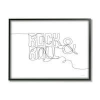 Stupell Rock & Roll Muzička Linija Doodle Ljepota I Moda Slikarstvo Crno Uokvireni Umjetnički Print Zidna