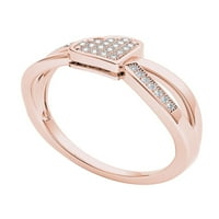 Carat T. W. dijamantsko srce 10kt modni prsten od ružičastog zlata