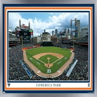 Detroit Tigers-Zidni Poster Za Park Comerica, 22.375 34 Uokviren