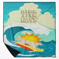 Surfer pas crni francuski ručnik od plaže od buldoga premium plaže