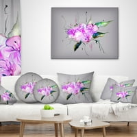 Designart ljubičaste i ružičaste gaćice cvijeće - jastuk za bacanje životinja-16x16