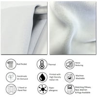 Designart' Siva, Bijela i bijela mramorna akril II ' moderna ploča za zavjese za zatamnjenje