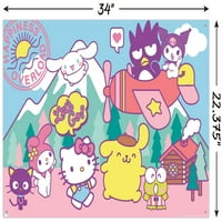 Hello Kitty i prijatelji - Sreća za preopterećenje zidnog postera sa push igle, 22.375 34