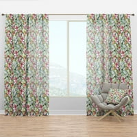 Designart 'Flowers With Green Leaves VI' Floral Curtain Panel