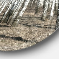 Designart' Predivan Pogled Na Šumu Od Guste Breze ' Disk Šuma Veliki Metalni Krug Zid Art