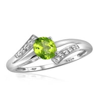JewelersClub Peridot Prsten Birthstone Nakit-0. Karat Peridot 0. Srebrni prsten nakit sa bijelim dijamantskim naglaskom-prstenovi od dragog kamenja sa hipoalergenom 0. Srebra