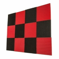 Soundproofing Foam Studio Acoustic Foam Panel Wedge Tiles 12x12 crna crvena