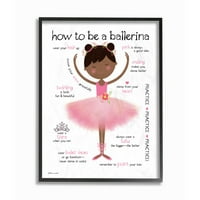Dječija soba od Stupella Kako biti dijagram balerine s ružičastom Tutu i papučama Crnokosa uokvirena Giclee
