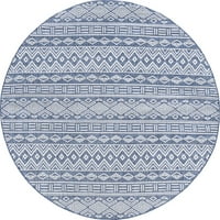 Savremeni tepih marokansko plava, krema za unutrašnju vanjsku rundu lako se čisti