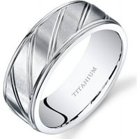Muški dijagonalni Groove Comfort Fit vjenčani prsten od titanijuma
