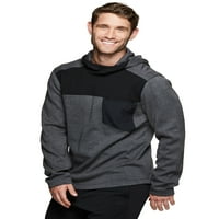 Muška dukserica s puloverom s dvostrukim pletenjem s tkanim džepnim vrhom