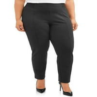 Terra & Sky ženski Plus Size komforni elastični pojas Ponte pantalone