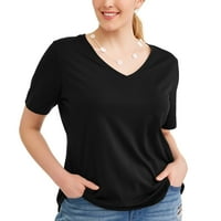 Terra & Sky ženska Plus Veličina podignuta Everday T-shirt sa V-izrezom