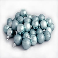60ct Baby Blue Shatterproof 4-Finish Božić Ball ukrasi 2.5