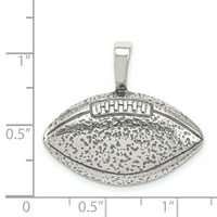 Sterling srebrni čvrsti konkalni fudbalski privjesak ogrlica nakit pokloni za žene - 5. grama