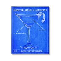 Stupell Industries kako napraviti Martini Diagram grafička Umjetnička galerija sa omotanim platnom Print