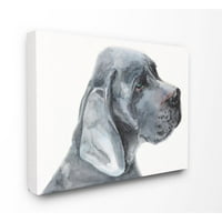 Stupell Industries Great Dane pas pet životinja siva akvarelna slika Super platnena zidna Umjetnost George