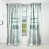 Designart 'Farmhouse Quote On Florals XVI' Farmhouse Curtain Panel