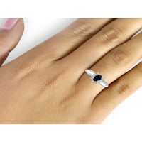 0. Carat T. G. W. safir dragi kamen i naglasak bijeli dijamant ženski prsten