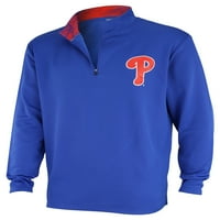 Zubaz MLB Bejzbol za muškarce Philadelphia Phillies Static Collar Zip Fleece pulover