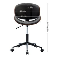 Podesiva kancelarijska stolica, Aukfa PU kožna presvlaka akcentna stolica sa crnom nogom, kompjuterska stolica,