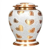 Biser sa zlatnim srcima urna za kremiranje za ljudski pepeo-urna za biser i Zlatno srce - ručno izrađena